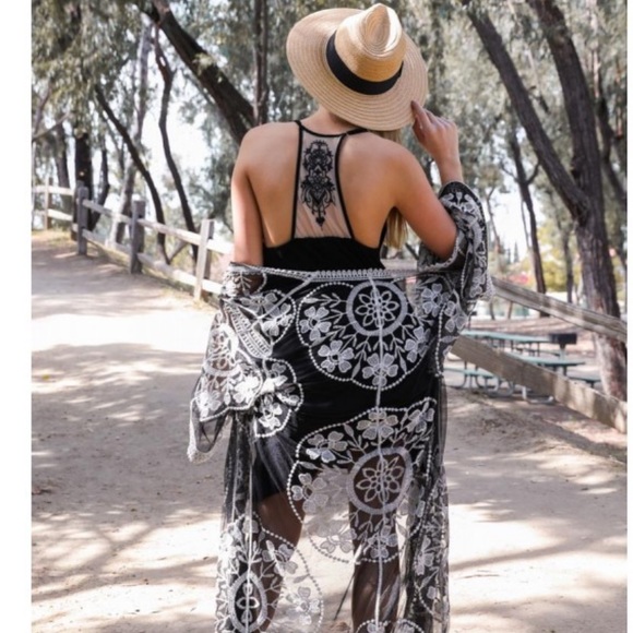 Last 1 S ! New Tattoo Boho Ruffle Trim Slip Dress - Picture 7 of 9